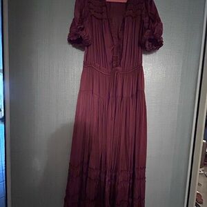 Ulla Johnson Deep Burgundy Maxi Dress